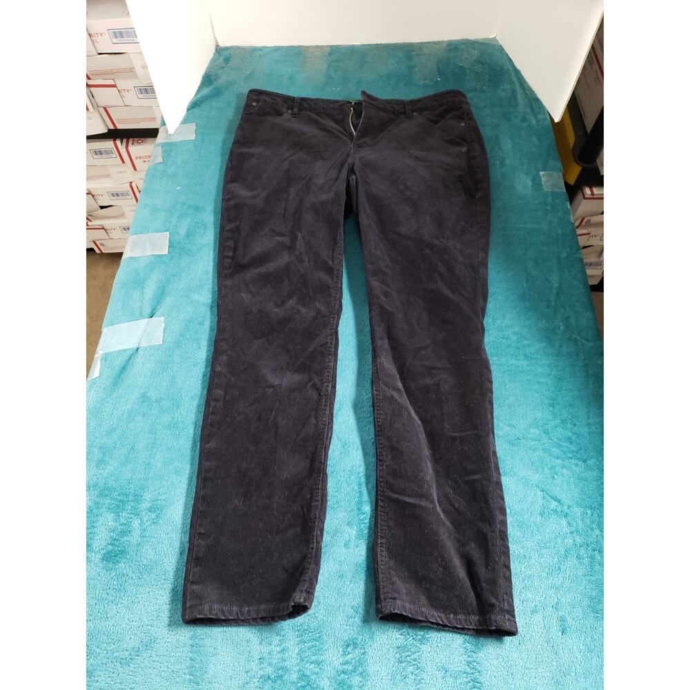 Talbots Jeans Size 10 Petite Womens Black Pants Stretch Corduroy Straight